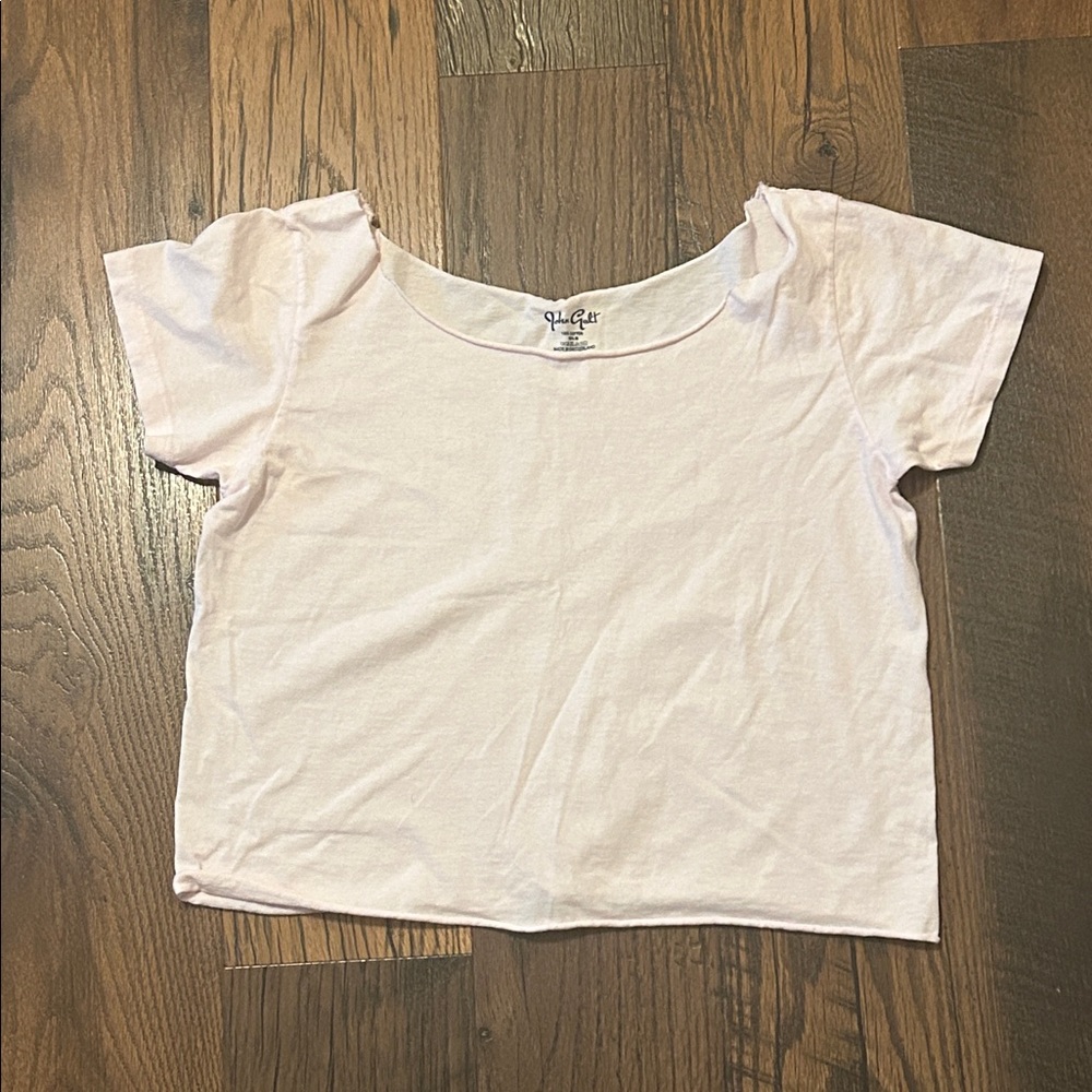 John Galt/Brandy Melville Soft Pink Off-Shoulder Tee